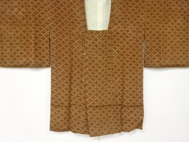 JAPANESE KIMONO / VINTAGE MICHIYUKI COAT / SILK / ABSTRACT FLOWER